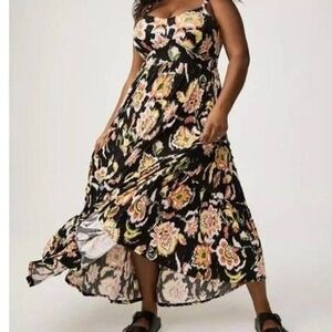 NWT Torrid Women's Bella Jaco Deep Black Super Soft Tiered Dress Plus Size 3